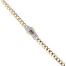 14ct Yellow Gold Monaco Classic Pave Lock Curb Chain 20"