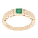 18ct Yellow Gold 0.05ct Diamond and Emerald Ring