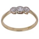 14ct Yellow Gold 0.25ct Brilliant Cut Diamond Trilogy Ring