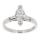 Platinum 1.25ct Certificated Marquise Diamond Solitaire Ring