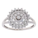 9ct White Gold 1.00ct Diamond Cluster Ring