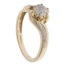 9ct Yellow Gold 0.25ct Diamond Twist Cluster Ring