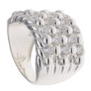 Silver Cubic Zirconia Five Row Keeper Ring