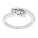 9ct White Gold Cubic Zirconia Crossover Ring
