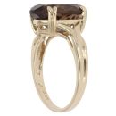 9ct Yellow Gold Smoky Quartz Single Stone Ring