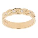 18ct Yellow Gold 0.05ct Diamond Twist Ring