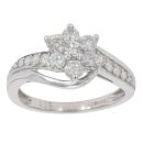 9ct White Gold 0.65ct Diamond Cluster Ring