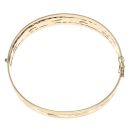 9ct Yellow Gold Filigree Patterned Hinged Bangle