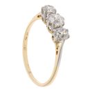 18ct Yellow Gold And Platinum 0.75ct Diamond Trilogy Ring