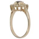 9ct Yellow Gold Amethyst And Cubic Zirconia Cluster Ring