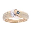 9ct Yellow Gold 0.05ct Diamond And Sapphire Ring