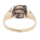 9ct Yellow Gold Smoky Quartz Single Stone Ring