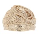 9ct Yellow Gold Patterned Saddle Ring