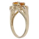 9ct Yellow Gold 0.05ct Diamond and Citrine Two Stone Ring
