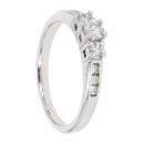 9ct White Gold 0.25ct Diamond Trilogy Ring