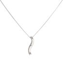 18ct White Gold 0.10ct Diamond Wave Pendant And Chain 18"