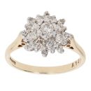 9ct Yellow Gold 0.60ct Brilliant Cut Diamond Cluster Ring