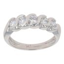 9ct White Gold Five Stone Cubic Zirconia Ring