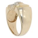 9ct Yellow Gold 0.10ct Diamond and Amethyst Signet Ring