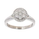 9ct White Gold 0.52ct Brilliant Cut Diamond Cluster Ring