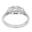 18ct White Gold 1.06ct Diamond Trilogy Ring