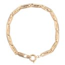 14ct Yellow Gold Greek Key Bar Link Bracelet 8.5"