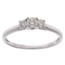9ct White Gold 0.33ct Diamond Trilogy Ring