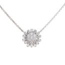 18ct White Gold 0.60ct Diamond Sunflower Pendant 18"