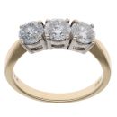 18ct Yellow Gold 1.44ct Brilliant Cut Diamond Trilogy Ring