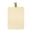 14ct Yellow Gold Plain Rectangular Tag Pendant