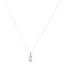 9ct White Gold 0.13ct Diamond Cluster Pendant and Chain 18"