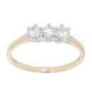 9ct Yellow Gold 0.50ct Brilliant Cut Diamond Trilogy Ring