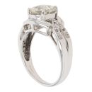 9ct White Gold 0.05ct Diamond And Green Quartz Ring