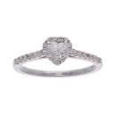 18ct White Gold 0.50ct Heart Shaped Diamond Cluster Ring