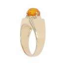 9ct Yellow Gold Amber Single Stone Ring