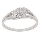 14ct White Gold 0.07ct Diamond Fancy Two Row Twist Ring