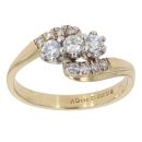 18ct Yellow Gold 0.45ct Brilliant Cut Diamond Trilogy Ring