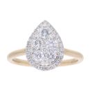 18ct Yellow Gold 0.75ct Diamond Pear Shaped Cluster