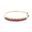 9ct Yellow Gold 0.10ct Diamond And Garnet Bangle