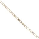 9ct Yellow and White Gold Diamond Cut Figaro Chain 16"