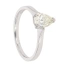 Palladium 0.75ct Pear Cut Diamond Solitaire Ring