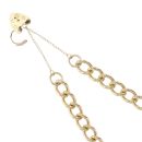 9ct Yellow Gold Heart Lock Charm Bracelet 7"