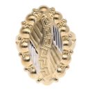 14ct Yellow Gold Greek Key Patterned Marquise Fancy Ring