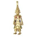 9ct Yellow Gold Cubic Zirconia Moveable Clown Pendant
