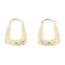 9ct Yellow Gold Patterned Handbag Creole Earrings