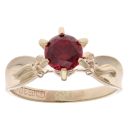 9ct Yellow Gold Created Red Spinel Single Stone Ring