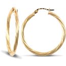 9ct Yellow Gold Twist Hoop Earrings