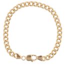 9ct Yellow Gold Plain Curb Bracelet 8"
