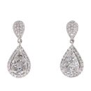Platinum 1.42ct Pear Pie Cut Diamond Drop Earrings