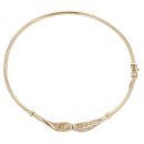9ct Yellow Gold Cubic Zirconia Crossover Bangle